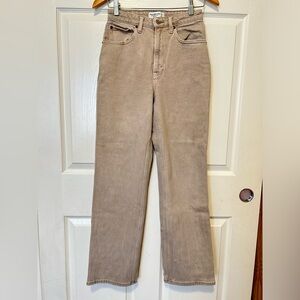 Abercrombie & Fitch Tan Straight Leg Jeans 26 curve love